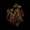 generate a 1:1 ratio black background image for my perfume oud website, without any text. creative image.
